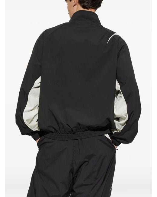 Represent Black Logo-Embroidered Panelled Jacket for men