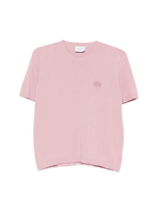 MVP WARDROBE Pink Embroidered T-Shirt