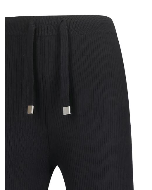Not Shy Black Ribbed Drawstring Trousers