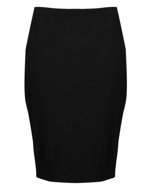 Saint Laurent Black Cassandre Zip-Fastening Pencil Skirt