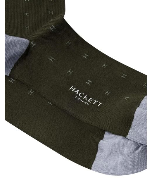 Hackett Green Logo-Jacquard Cotton Socks for men