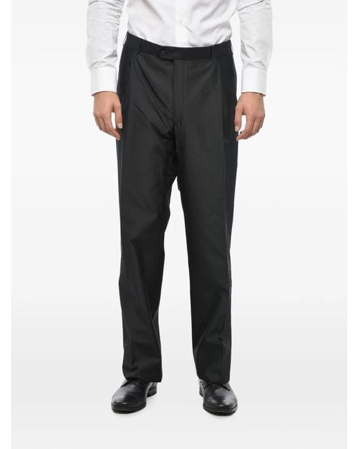 Corneliani Black Mantua Pleated Trousers for men