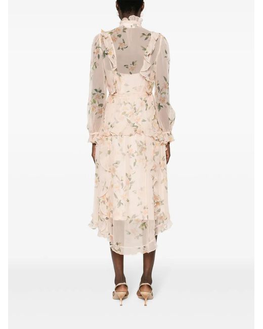 Zimmermann Natural Natura Ruffled Midi Dress