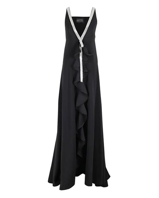 Giovanni bedin Black Studded Viscose Maxi Dress