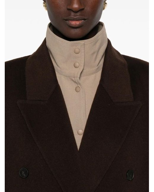 Frankie Shop Black Gaia Double-Breasted Coat
