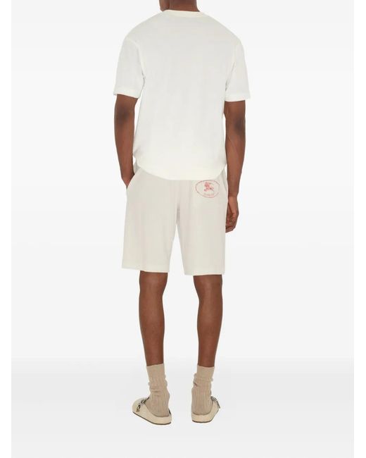Burberry Natural Cotton-Blend Towelling Logo Shorts for men