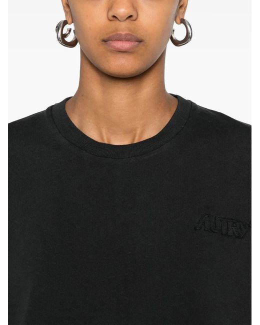 Autry Black Cropped T-Shirt