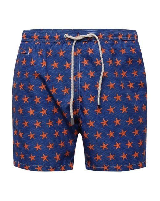 Pantalones cortos con motivo en jacquard Mc2 Saint Barth de hombre de color Blue