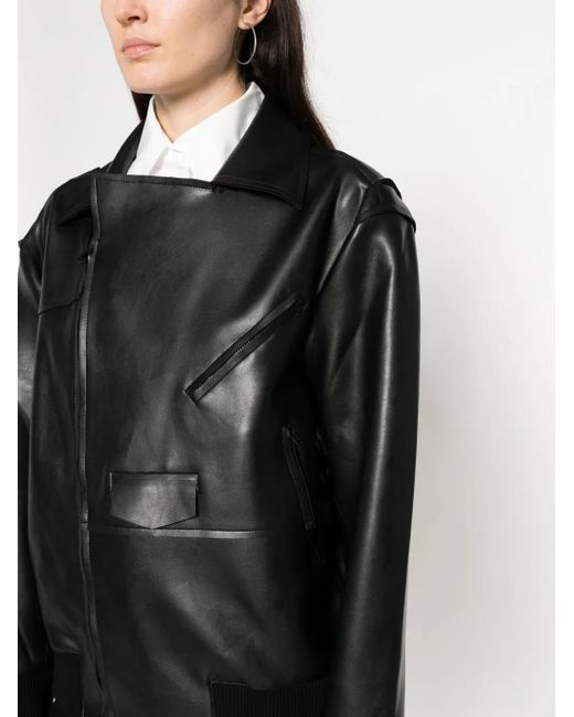 Norma Kamali Black Oversized Moto Jacket