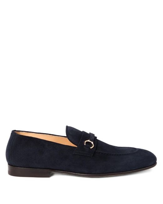 Brunello Cucinelli Blue Embellished Suede Loafers for men