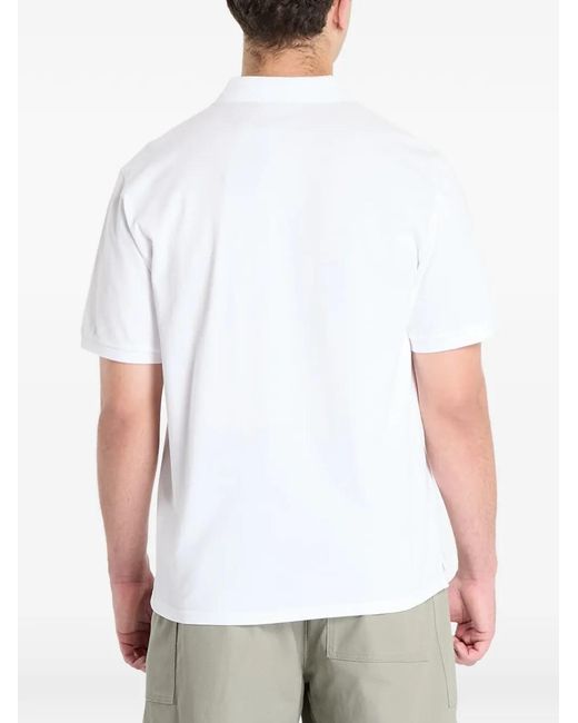 Carhartt White Logo-Print Piqué Polo Shirt