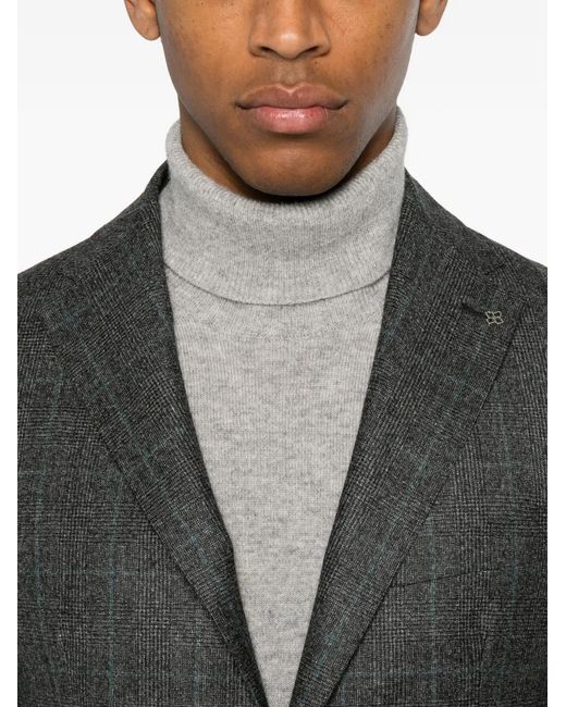 Tagliatore Gray Check-Pattern Single-Breasted Suit for men