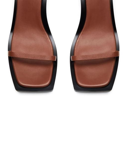 Courreges Metallic Stream 75Mm Leather Sandals