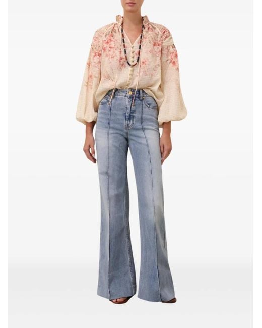 Zimmermann Natural Printed Blouse