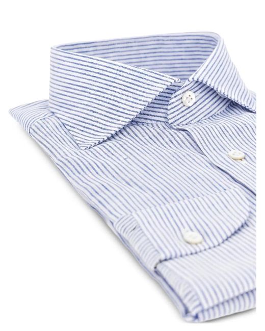 Borriello Blue Striped-Pattern Shirt for men