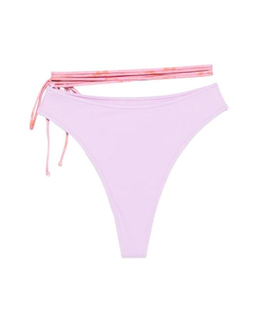Roberta Einer Pink X Kiss 'N Thrill Sienna Strap-Detail Bikini Bottoms