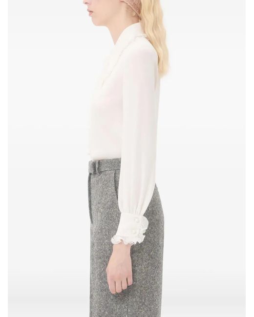 Valentino Garavani White Crepe-De-Chine Shirt