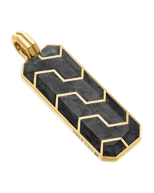 David Yurman Multicolor 18Kt Forged Carbon Ingot Tag (47Mm) for men