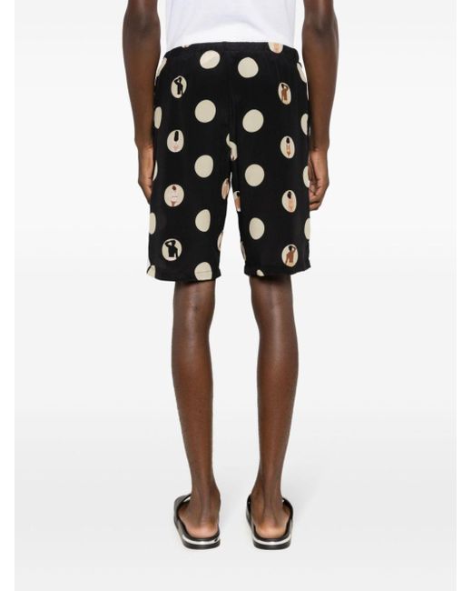 Amir Slama Black Polka Dot-print Deck Shorts for men