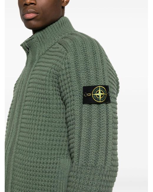 Stone Island Green Sweater Virgin Wool for men