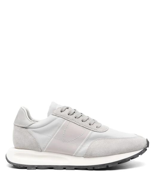 Philippe Model White Panelled Suede Leather Sneakers