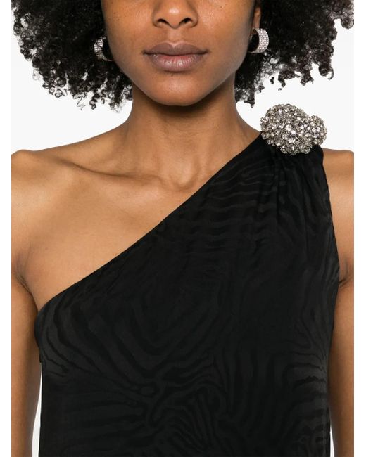 Amen Black Crystal-Embellished Gown