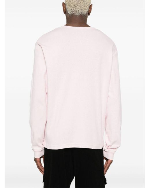T-shirt en coton à logo imprimé Acne en coloris Pink
