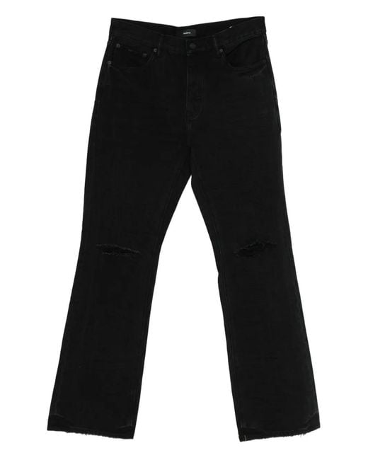 Purple Brand Black Rip Bootcut Jeans for men