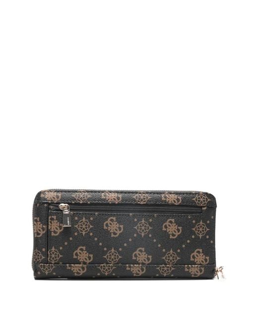 Guess Gray Carrie Monogram Zip Wallet
