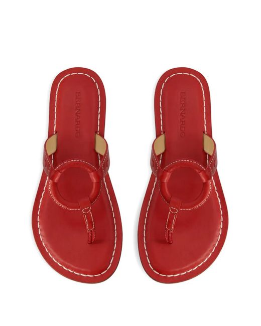 Bernardo Red Matrix Ring-Detail Sandals