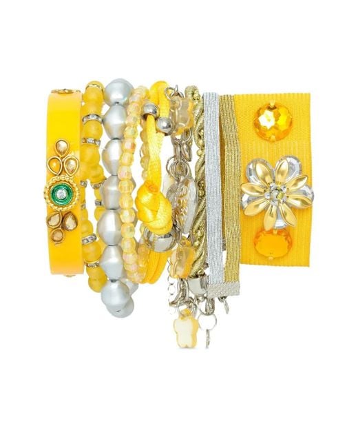 Amir Slama Yellow Beaded Flower Bracelet