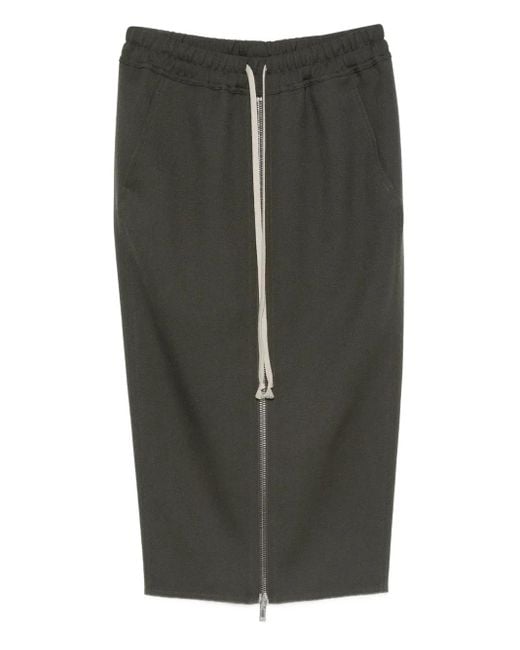 Rick Owens Green Pillar Skirt With Zip