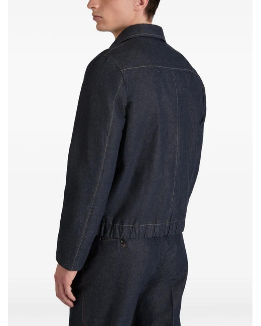Montedoro Blue Primo Denim Bomber Jacket for men