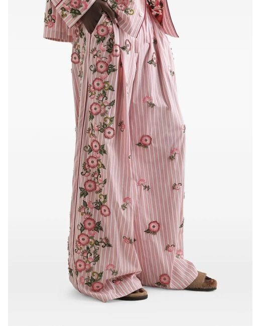 Dolce & Gabbana Pink Vanity Trousers With Embroidery for men