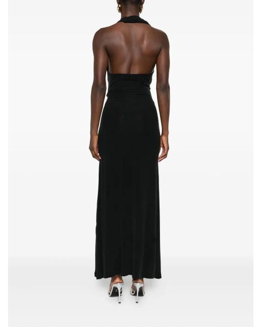 AYA MUSE Black Halterneck Cowl Dress