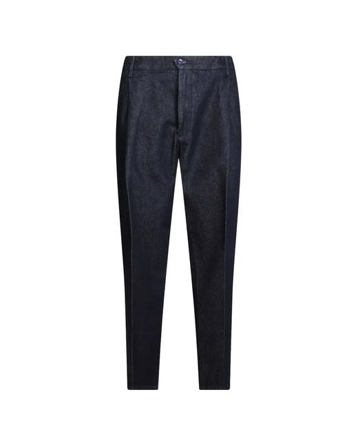 Briglia 1949 Blue Pressed-Crease Pleated Tailored Trousers for men