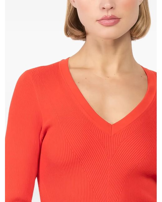 Camiseta Callie con cuello en V Veronica Beard de color Red