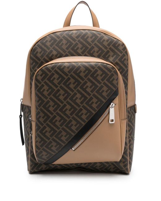 Fendi Black Monogram-pattern Backpack