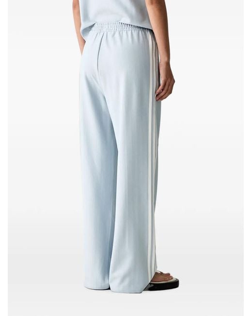 Adidas Blue Herringbone-Pattern Side-Stripe Track Pants