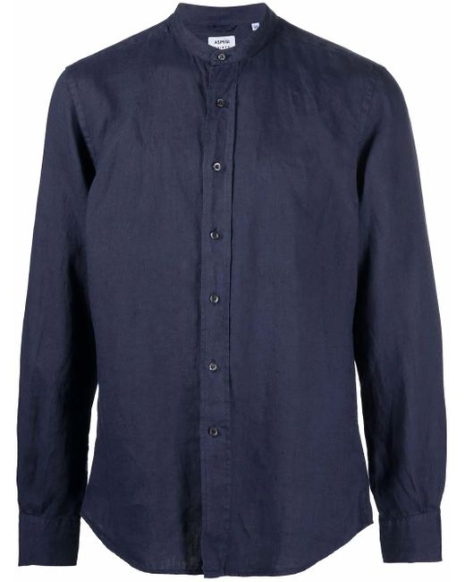 Aspesi Blue Bruce Linen Shirt for men