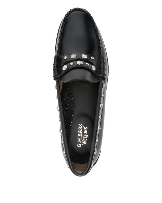 G.H.BASS Black Weejuns Larson Western Stud Loafers for men