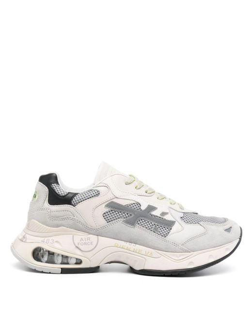 Premiata White Sharky Low-top Sneakers for men