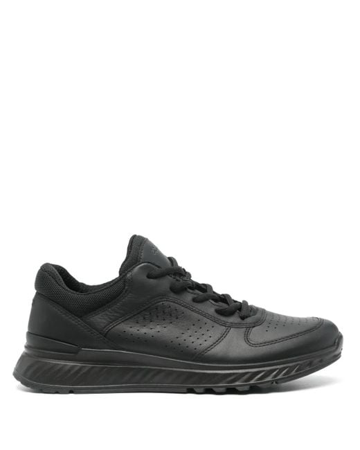 Ecco Black Exostride Leather Sneakers