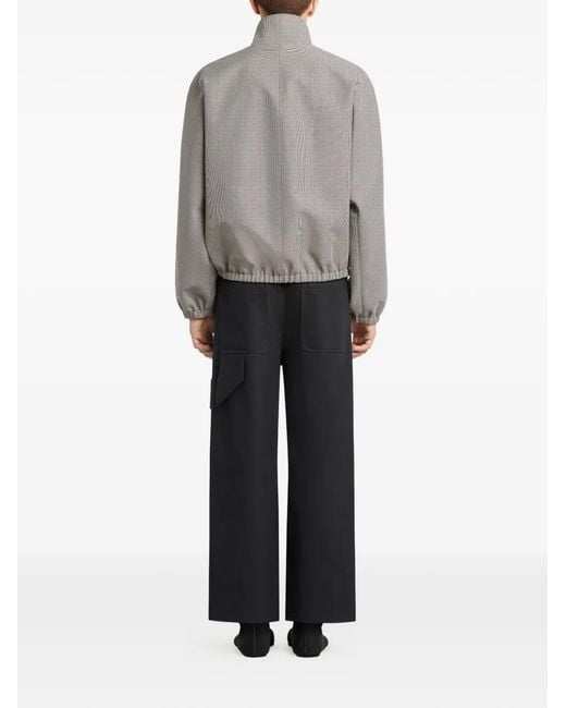 Courreges Gray Zip-Up Pattern Jacket for men