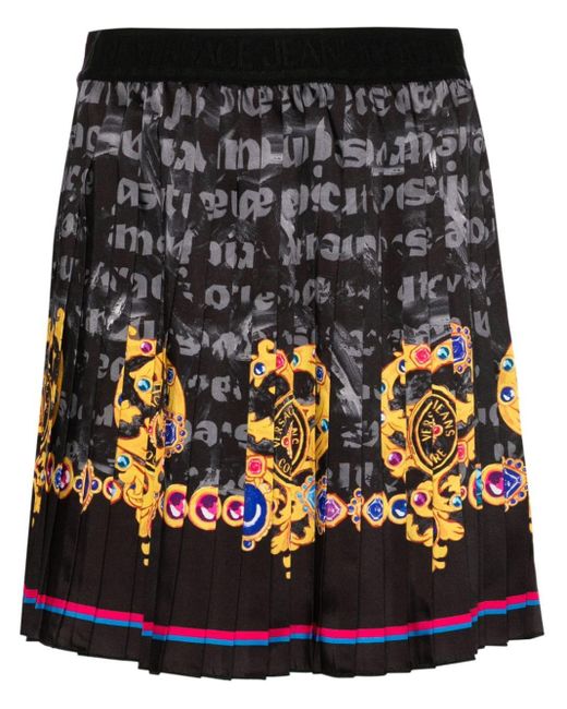 Versace Black Heart Couture-print Skirt