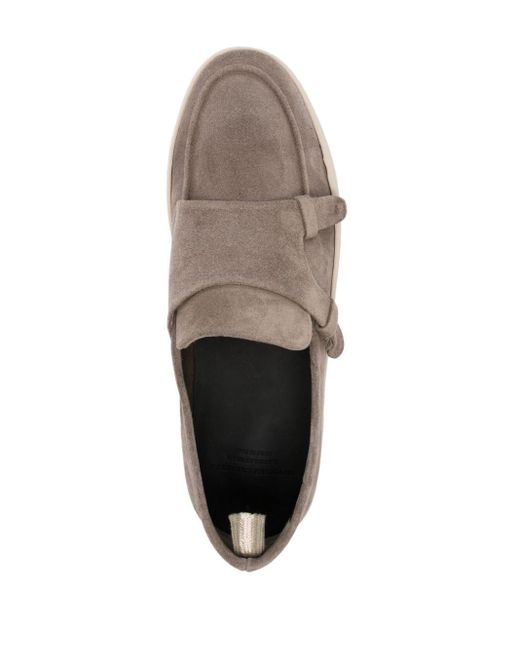 Officine Creative Gray Herbie 005 Suede Loafers for men