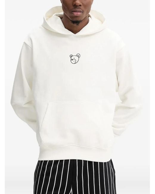 INBETWEENERS White Motif-Print Hooded Hoodie