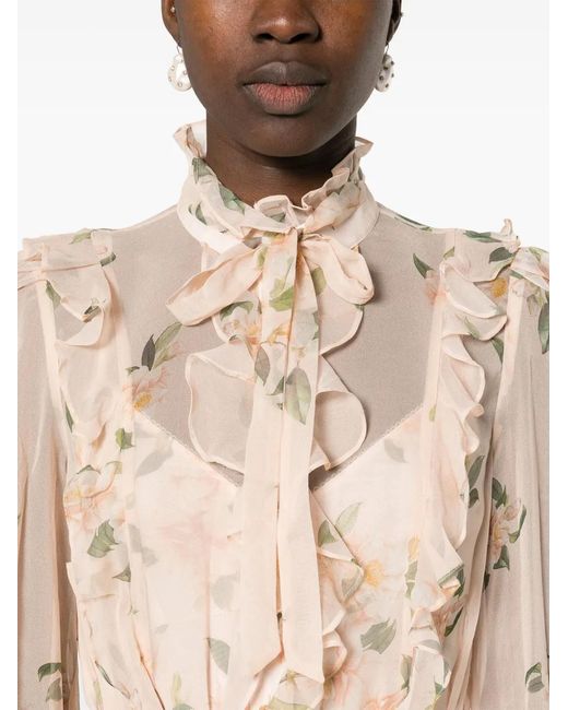 Zimmermann Natural Natura Ruffled Midi Dress