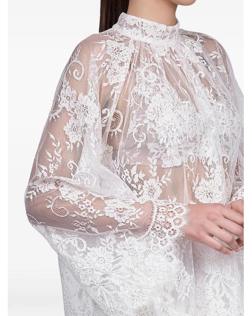 Mia Peculiar White Floral-Lace Blouse