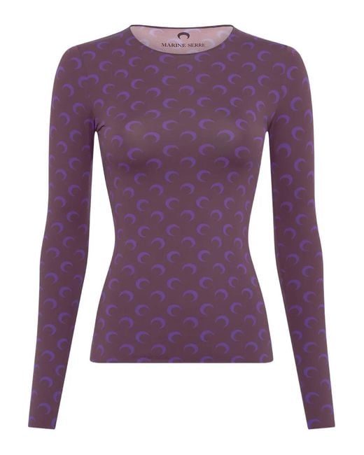 Camiseta con luna estampada MARINE SERRE de color Purple